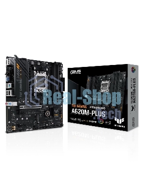 Материнская плата ASUS TUF GAMING A620M-PLUS, AM5, AMD A620, 4xDDR5, 4xSATA, 2xM.2, 1xPCI-E 4.0 x16, 2xPCI-E x1, 2xDP, 1xHDMI, 1x 2.5Gb LAN, 2xUSB-A 3.2 Gen 1, 4xUSB-A 2.0, 3x3.5 мм, 7.1, Micro-ATX