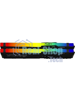 Оперативная память Kingston Fury Beast, DDR5, 64Gb (2x32Gb), 6000MHz, CL30, DIMM, с радиатором, RGb, черный