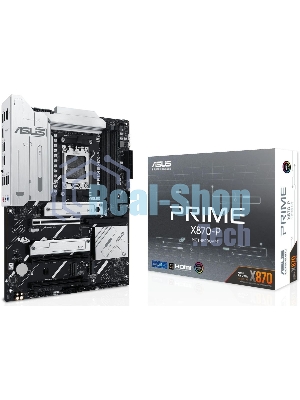 Материнская плата ASUS PRIME X870-P, AM5, AMD X870, 4xDDR5, 2xSATA, 4xM.2, 1xPCIe 5.0 x16, 2xPCIe 4.0 x1, 1xHDMI, 2xUSB-C, 1x 2.5Gb LAN, 4xUSB-A 3.2 Gen 1, 1xUSB-A 3.2 Gen 2, 4xUSB-A 2.0, 3x3.5 мм, 7.1, ATX