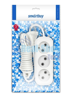 Удлинитель бытовой Smartbuy (SBE-10-3-05-N) 3 гнз х 5,0 м (10А/2.2 кВт, ПВС 2х1.0)