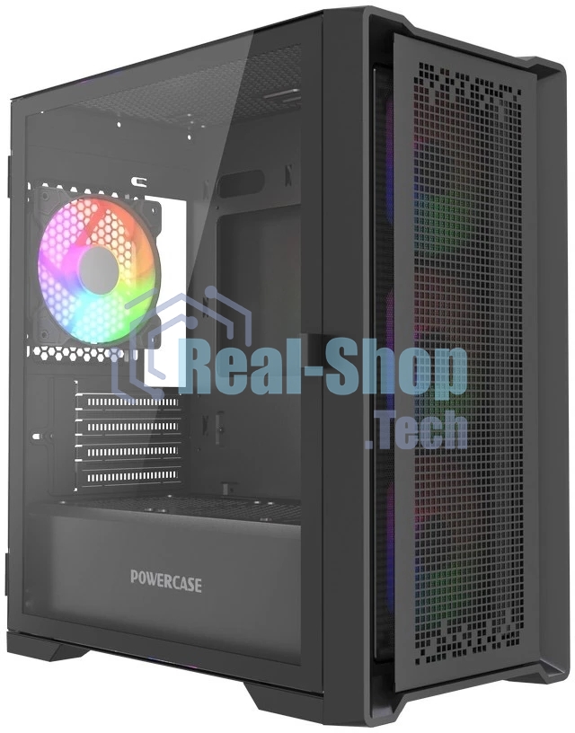 Корпус PowerCase ByteFlow Micro Black LE, Micro-Tower, чёрный