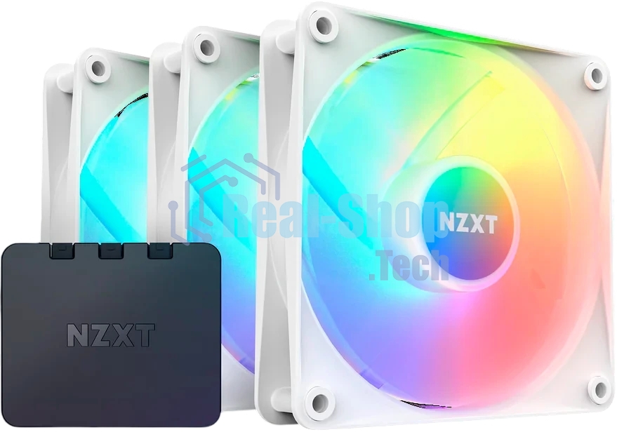 Вентилятор для корпуса Case Cooler NZXT F120 RGb Core Triple Pack (120x120x25мм, 4-pin PWM, RGb, 78.86CFM, 33.88dBA, 1800RPM, белый, 3pcs)