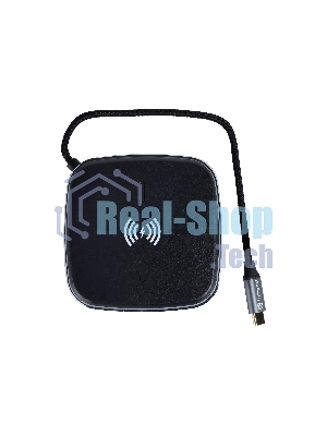 Многофункциональная док-станция Intrend ITACS-9W Type-C с беспроводной зарядкой 3 встроенных высокоскоростных USB 3.0, встроенный высокоскоростной TF и SD карт ридер, разъем RJ-45 для подключения к локальной сети HDMI 4K/30Hz, 60W Power Delivery порт,
