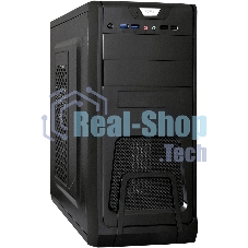 Компьютерный корпус Miditower ExeGate CP-603-UNS450 (ATX, БП UNS450 с вент. 12см, 2хUSB, аудио, черный)