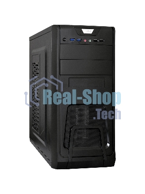 Компьютерный корпус Miditower ExeGate CP-603-UNS450 (ATX, БП UNS450 с вент. 12см, 2хUSB, аудио, черный)