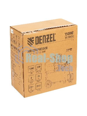 Компрессор воздушный Denzel DC1500/24 прям. привод, 1,5 кВт, 24 литра, 220 л/мин