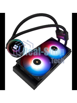 Водяное охлаждение для процессора Thermalright Frozen Notte 240 черный ARGB V2 (240мм, Black, ARGB/ Fans: 2x120мм, 72.37CFM, 27.7dBA, 2000RPM/ Pump height 54мм, 28dBA, 5300RPM, Rad thickness 27мм/ S: 1200, 1700, 1851, 2011, 2066, 115X, AM2, AM2+, AM3, AM3+, AM4, AM5, FM1, FM2, FM2+)