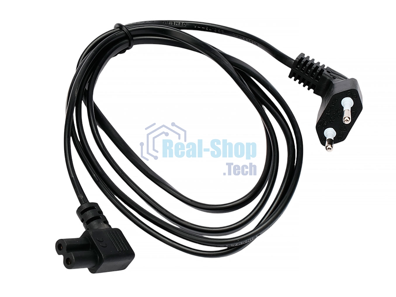 Кабель питания Cablexpert PC-184A-VDE-1.8M CEE 7/16-C7, 2x0.75мм2, 2.5А, VDE, угл.разъемы, 1.8м, черный, пакет