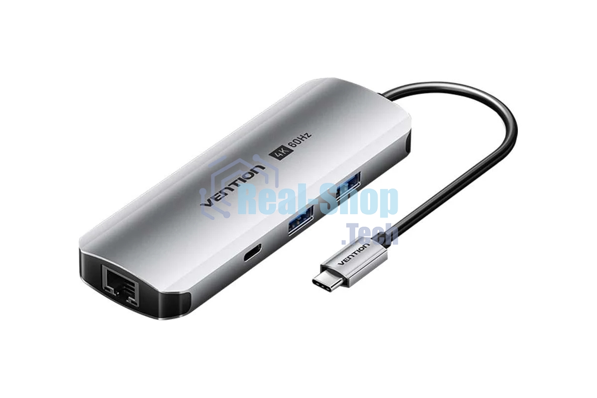 USB-концентратор Vention TQMHB, USB Type-C, USB/HDMI/RJ-45/SD, USB Type-C