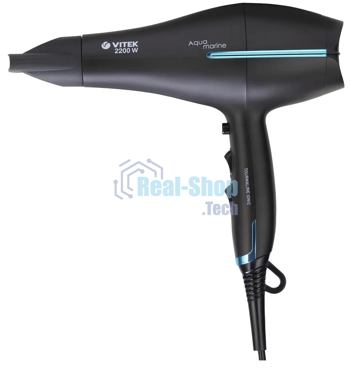 Фен Vitek VT-8216 черный/разноцветный, 2200 Вт, ионизация