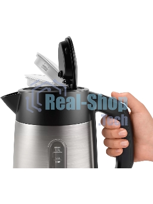 Чайник электрический Bosch TWK4P440 1.7 л, 2400 Вт, нержавеющая сталь/черный (корпус: нержавеющая сталь)