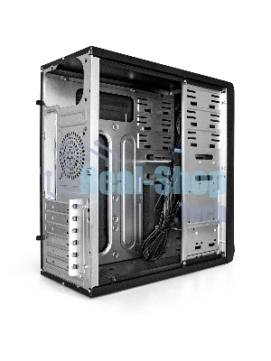 Компьютерный корпус Miditower ExeGate CP-603-UNS450 (ATX, БП UNS450 с вент. 12см, 2хUSB, аудио, черный)