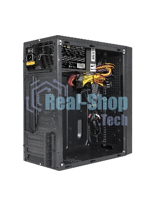 Компьютерный корпус Minitower ExeGate EX283754RUS mEVO-9301-RGb (mATX, без БП, с окном, 2хUSB+1хUSB 3.0, HD аудио, черный с RGb подсветкой)