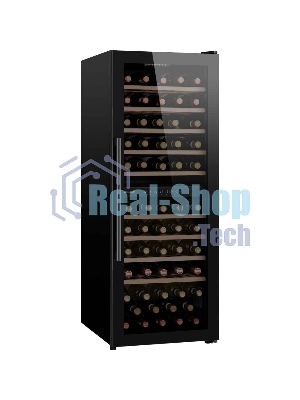 Винный холодильник Weissgauff WWC-77 DB DualZone черный, 2 отсека, 77 бут., класс G