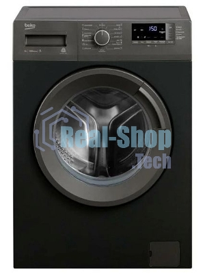 Стиральная машина Beko WRE6512BAA черный, загрузка фронтальная 6 кг, 1000 об/мин, класс: А