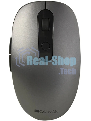 Мышь беспроводная Canyon MW-9 серый, 1600 dpi, радиоканал, Bluetooth, USB, кнопки - 6