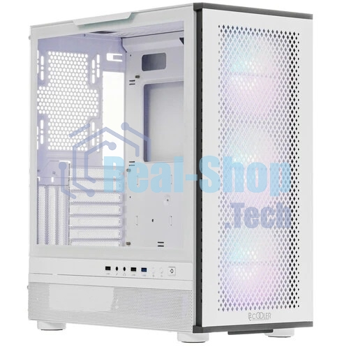 Компьютерный корпус PcCooler ME200 MESH WH белый-черный без БП ATX 3x120мм 2xUSB3.0 audio bott PSU
