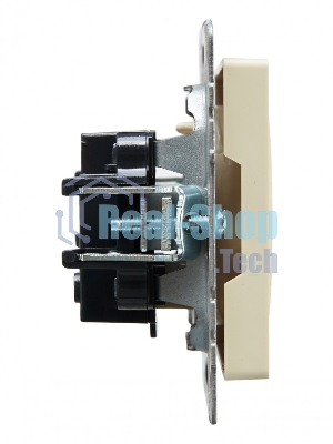 Розетка 1-местная IEK BRITE РС10-1-0-БрКр (BR-R10-10-K10) 10А, без заземления, без защитных шторок, бежевый