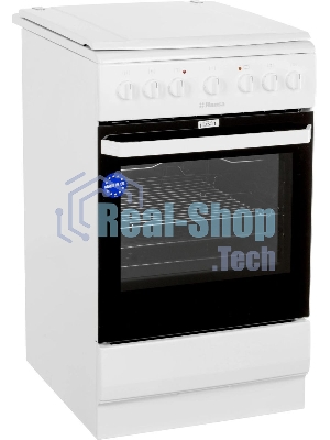 Плита электрическая Hansa FCEW54109 белый, конфорок 4 шт, духовка 65 л, 50 см x 85 см x 60 см