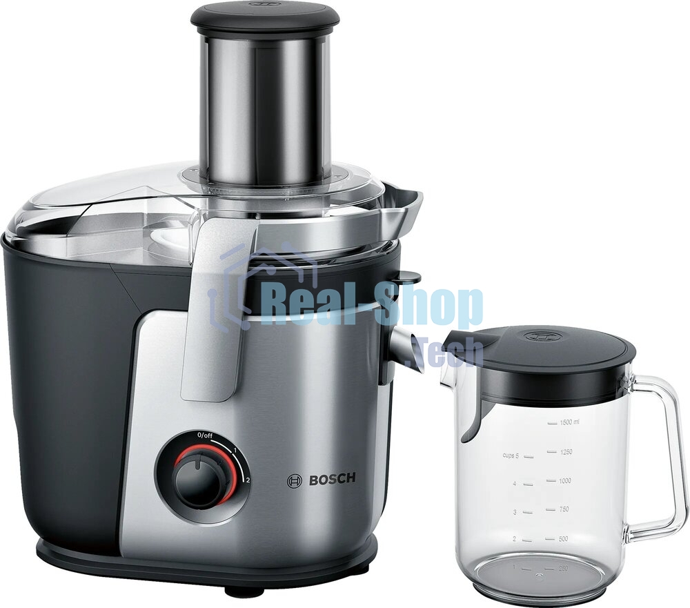Соковыжималка Bosch MES4000 серебристый, центробежная, 1000 Вт, 1500 мл, механическое