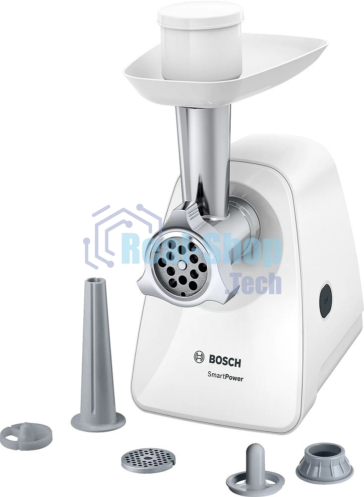 Мясорубка электрическая Bosch MFW2520W белый, 1500 Вт, 1.7 кг/мин, насадки - 4