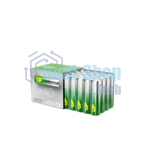 Алкалиновые батарейки GP Super Alkaline G-Tech 24А ААA - 40 шт. в пленке