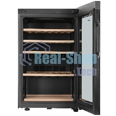 Винный шкаф Haier FWC49GA черный, 116 л, 1 отсек, 49 бут., класс A