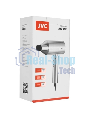 Фен JVC JHD012 серый/серебристый, 1800 Вт