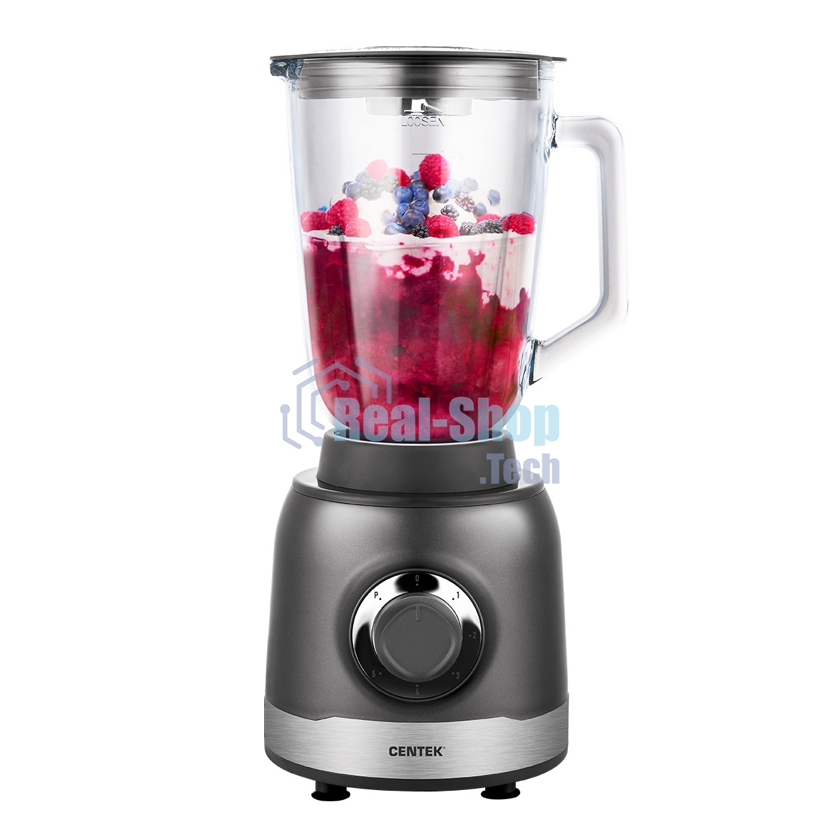 Блендер стационарный Centek CT-1326 серебристый/черный, 1300 Вт, 5 скоростей