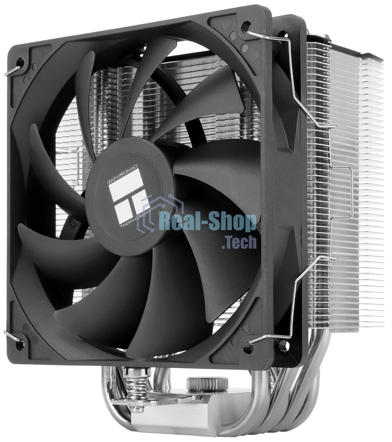 Кулер для процессора Thermalright Burst Assassin 120 SE черный/серебристый (4-pin PWM, 148мм, Al/Cu, 6x6мм, 1x120мм, 66.17CFM, 25.6dBA, 1550RPM, S: 1851/1700/1200/115X, AM5/AM4)