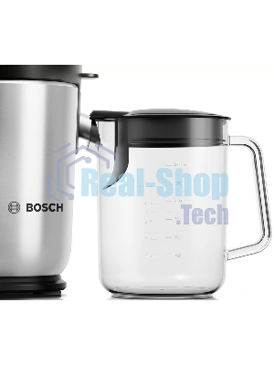 Соковыжималка Bosch MES4000 серебристый, центробежная, 1000 Вт, 1500 мл, механическое