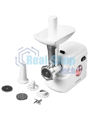 Мясорубка электрическая Starwind SMG3120 белый, 1500 Вт, 2.0 кг/мин, реверс, защита от перегрузки, насадки - 5