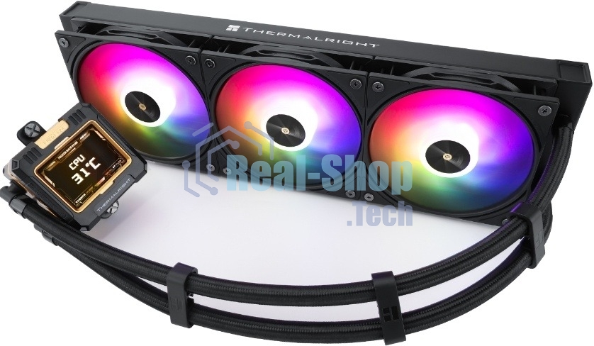 Система жидкостного охлаждения Thermalright Frozen Warframe 360 ARGB Soc-AM5/AM4/1200/1700/1851 черный 4-pin 29.8dB Al LCD Ret (F-WFRAME-360-BL-ARGB)