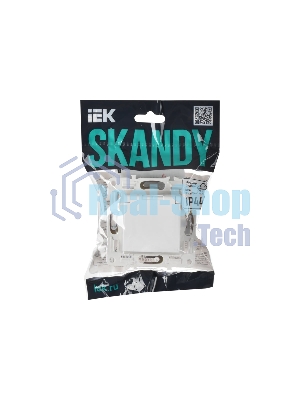 Розетка 1-м SKANDY 16А IP44 с заземл. защ. штроки с крышкой SK-R11W арктич. бел. IEK SK-R16-16-44-K01