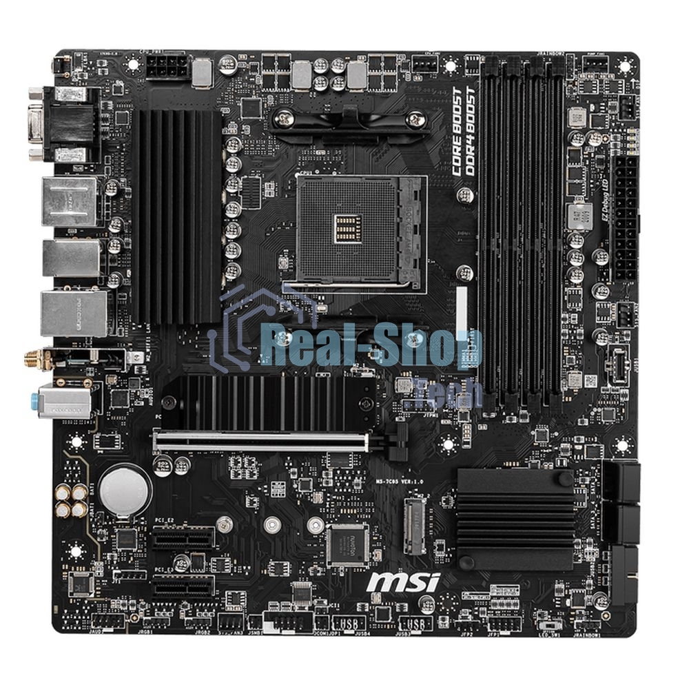Материнская плата MSI B550M PRO-VDH WIFI, AM4, AMD B550, 4xDDR4, 4xSATA, 2xM.2, 1xPCIe 4.0 x16, 2xPCIe x1, 1xDisplayPort, 1xHDMI, 1xVGA, 1x 1Gb LAN, 2xUSB 2.0, 4xUSB 3.2 Gen 1, 3x3.5 мм, 7.1, mATX