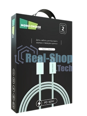 Кабель MORE CHOICE (4620202550378) K75a USB 3.0A PD 60W для Type-C Type-C нейлон 2м белый