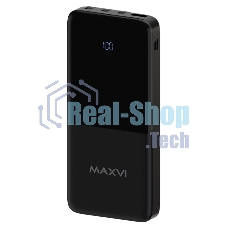 Портативный аккумулятор Maxvi PB10-09 10000 мАч, 2A USB + кабели: Type-C/Lightning/MicroUSB