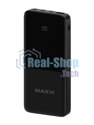 Портативный аккумулятор Maxvi PB10-09 10000 мАч, 2A USB + кабели: Type-C/Lightning/MicroUSB
