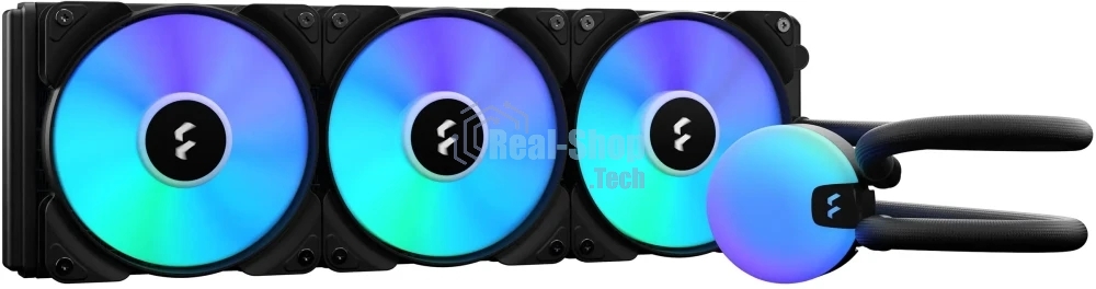 Система жидкостного охлаждения для ПК/Water Cooling System Fractal Design Lumen S36 V2 RGB (200W, 360mm, Black, ARGB/Fans: 3x120mm, 56CFM, 33.2dBA, 2000RPM/Pump height 67mm, 22dBA, 4000RPM, Rad thickness 27mm/S: 1851, 1700, 1200, 115X, 2011, 2066, AM5, AM4)