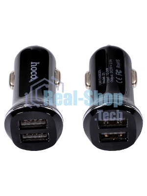 Автомобильная зарядка HOCO Z1 2xUSB, 2.1A, 11W, черный