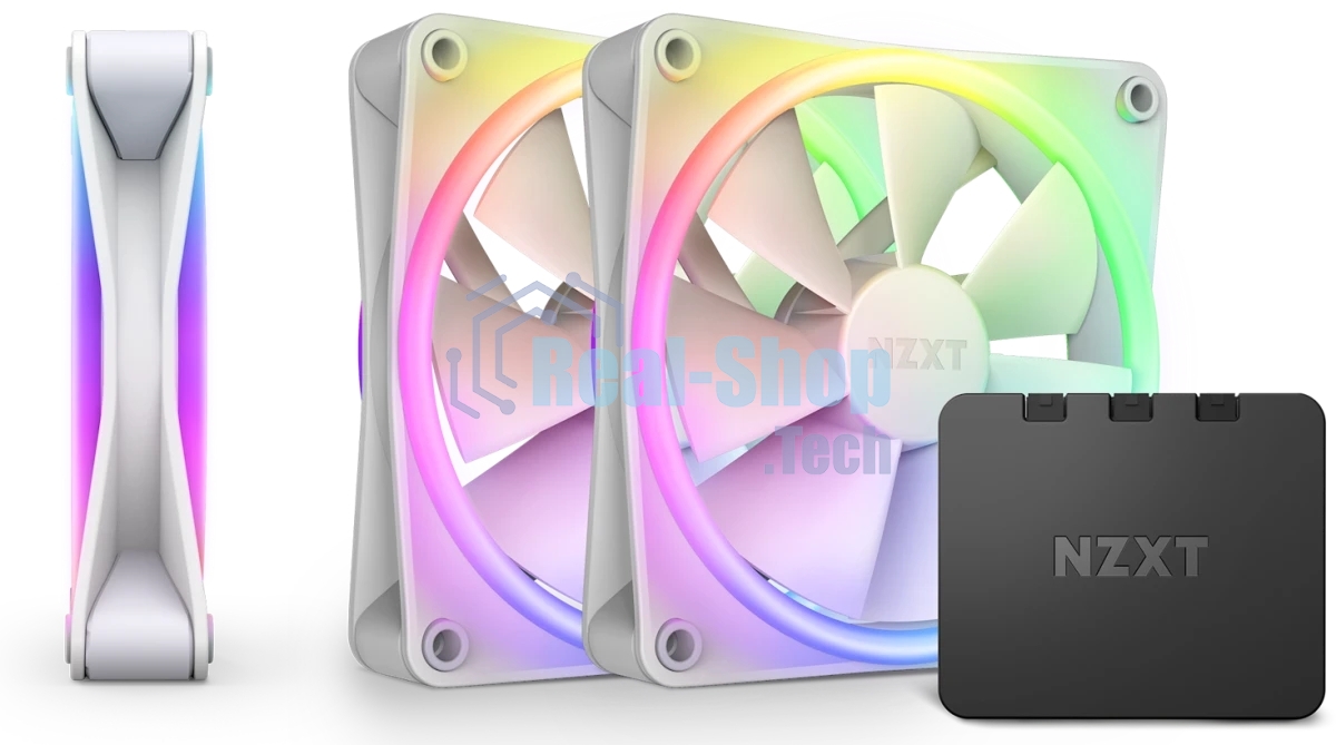 Комплект вентиляторов для корпуса Case Cooler NZXT F120 RGb DUO Triple Pack (120x120x25мм, 4-pin PWM, RGb, 48.58CFM, 29dBA, 1800RPM, белый, 3pcs)