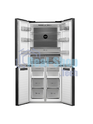 Холодильник Maunfeld MFF192NFSB01 Inverter черная сталь трехкамерный 334/184л морозилка снизу, No Frost, Side by Side