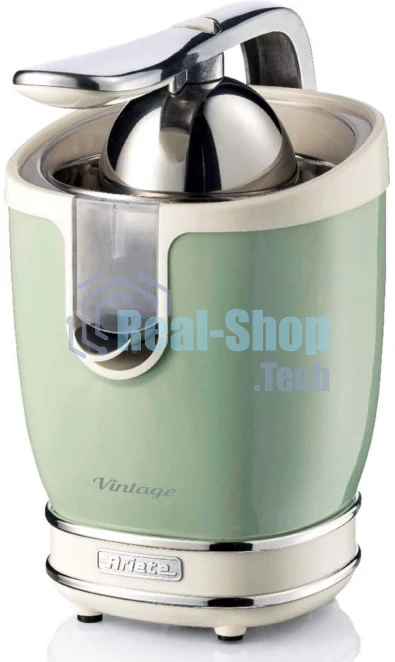 Соковыжималка Ariete 0413/04 Vintage зелёный, цитрусовая, 85 Вт, 600 мл, механическое