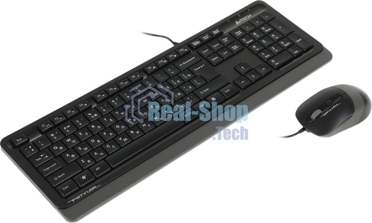 Комплект клавиатура+мышь A4Tech FStyler F1010 проводной, USB, 1600 DPI, чёрный