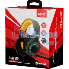 Гарнитура MARVO HG9084 Pulz 80 чёрный, проводная, USB, подсветка