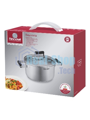 Кастрюля Rondell Bayoneta RDS-1808 5.1 л. d=24 см (с крышкой) стальной