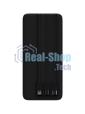 Портативный аккумулятор Maxvi PB10-09 10000 мАч, 2A USB + кабели: Type-C/Lightning/MicroUSB