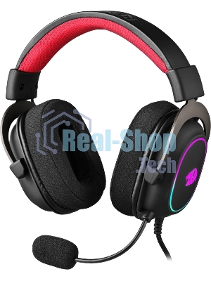 Гарнитура Redragon Zeus X чёрный, проводная, USB, подсветка