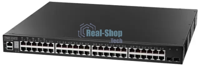 Коммутатор 48 x GE + 2 x 10G SFP+ ports + 1 x expansion slot (for dual 10G SFP+ ports) L3 Stackable Switch, w/1 x RJ45 console port, 1 x USB type A storage port, RPU connector, Stack up to 4 units,PoE Budget max. 780W Edge-corE ECS4620-52P