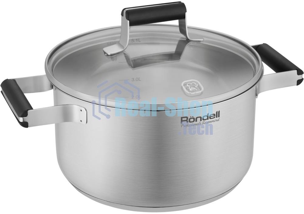 Кастрюля Rondell Bayoneta RDS-1807 3.1 л. d=20 см (с крышкой) стальной